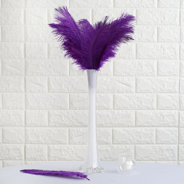 12 Pack Purple Natural Plume Real Ostrich Feathers