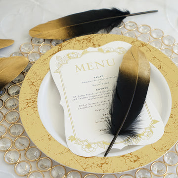 Add a Touch of Glamour with Metallic Gold Dipped Black Goose Feathers