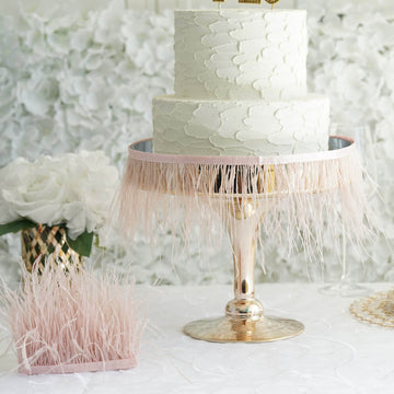 Why Choose Our Dusty Rose Ostrich Feather Fringe Trim?