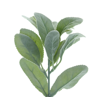 Artificial green plant with textured leaves
