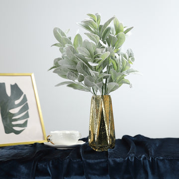 Enhance Your Event Decor with the Frosted Green Artificial Lambs Ear Leaf Indoor Plant