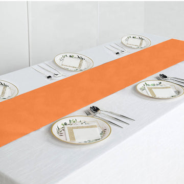 Elevate Your Event Decor with the Orange Polyester Table Runner