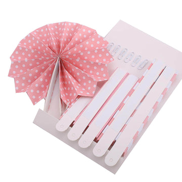 Elevate Your Event Decor with a Set of 6 Pink Hanging Paper Fan Decorations