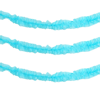Light blue ruffled streamers for party decorations