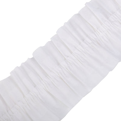 White ruffled fabric strip for sewing and crafting projects