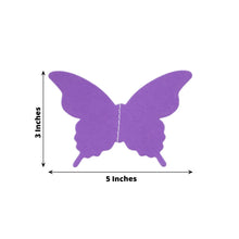 Purple Paper 3D Butterfly with measurements of 3 inches and 5 inches, part of balloon & décor garlands