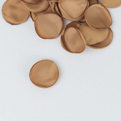 Silk fabric circles in gold color for crafting and decoration