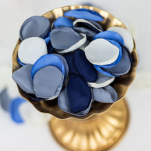 400 Pack | Matte Dusty Blue Mix Silk Rose Petals, Life-Like Silk Flower Petal Round Table Confetti