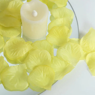 2000 Pack Silk Rose Petals Confetti – Yellow Round Decorative Table Scatters