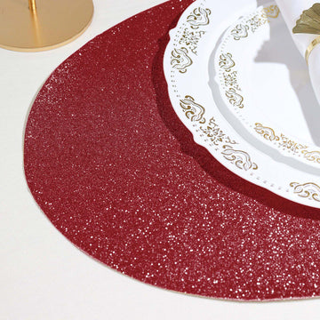 Elevate Your Event Decor with Burgundy Sparkle Placemats