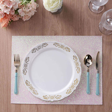 Elevate Your Event Decor with Iridescent Sparkle Placemats