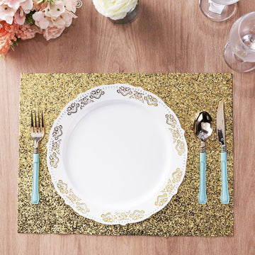 Versatile and Stylish Champagne Sparkle Placemats