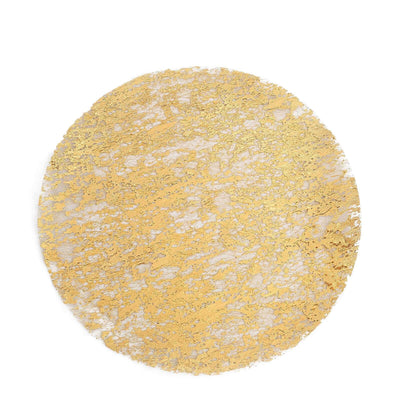 Gold textured circle on a white background.