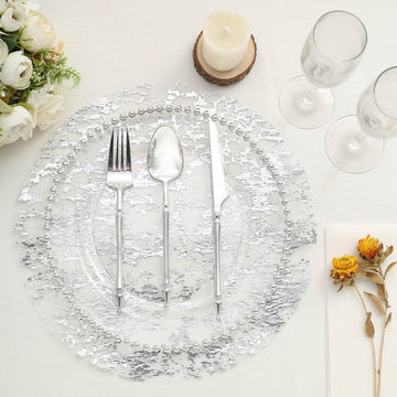 Create Unforgettable Moments with Metallic Silver Foil Mesh Table Placemats