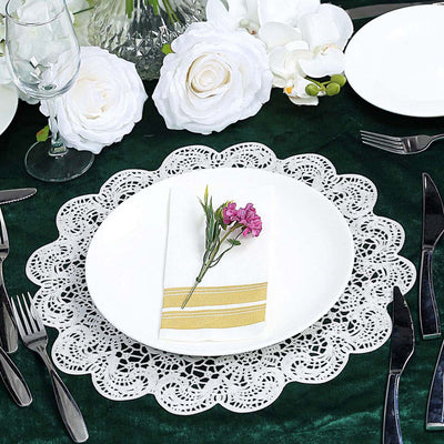 Vinyl Placemats Floral Lace White 15" | eFavormart
