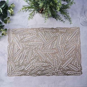 Elevate Your Table Setting with Gold Metallic Non-Slip Placemats