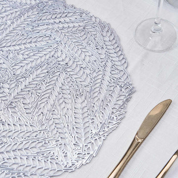 Add Regal Shimmer to Your Table with Silver Metallic Non-Slip Placemats
