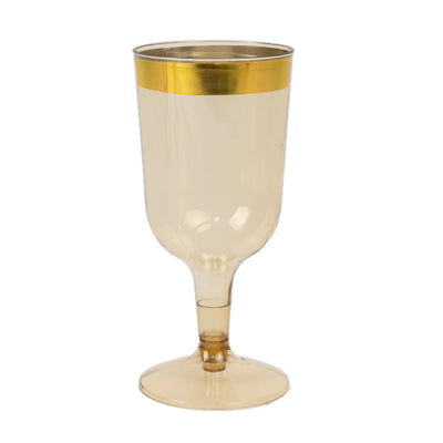 Gold-trimmed champagne glass with a sleek design