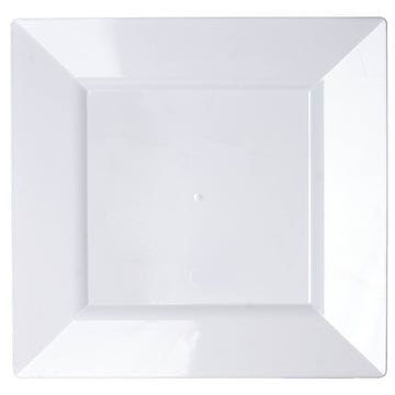 Glossy White Square Plastic Dinner Plates - A Must-Have for Every Host