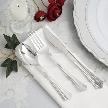 Silver Heavy Duty Plastic Utensil Set - Perfect for Any Occasion