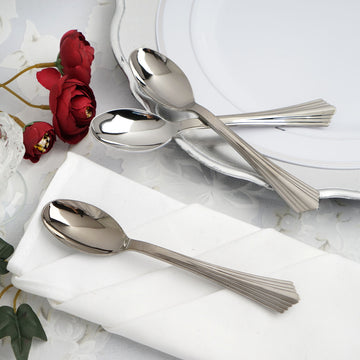 Durable and Versatile Silver Plastic Cutlery