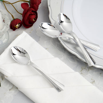 Durable and Cost-Effective Silver Plastic Spoons