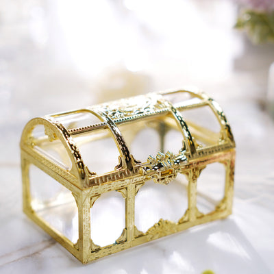 Gold decorative glass terrarium with intricate detailing