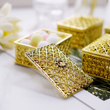 Elegant Gold Vintage Candy Containers for Your Special Occasions