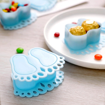 Blue Baby Feet Candy Treat Gift Boxes