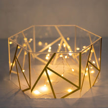 10x5inch Clear / Gold Acrylic Transparent Geometric Pedestal Riser Box