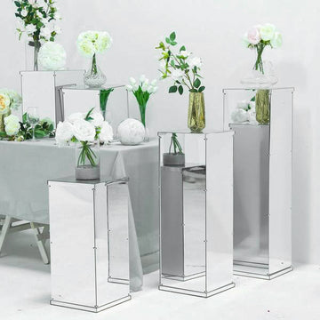 Create Dreamlike Decorations with the Silver Mirror Finish Acrylic Pedestal Riser