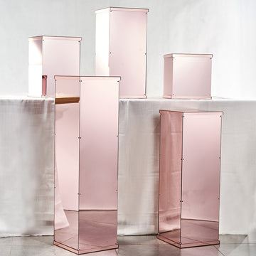 Add a Touch of Elegance with Rose Gold Acrylic Pedestal Risers