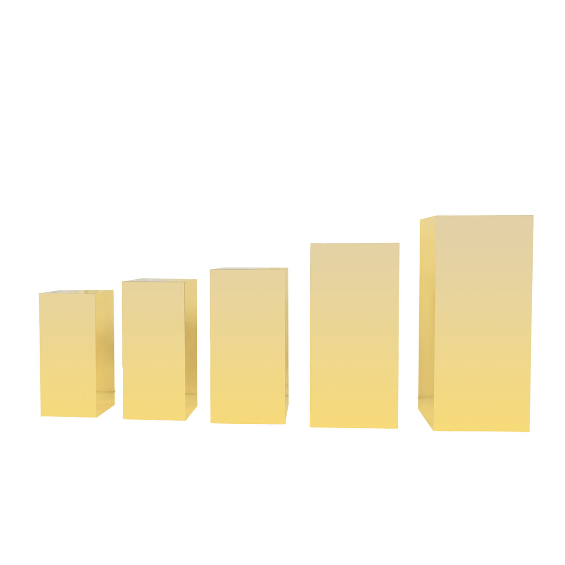 Set of 5 Acrylic Pedestal Risers Gold Mirror | eFavormart