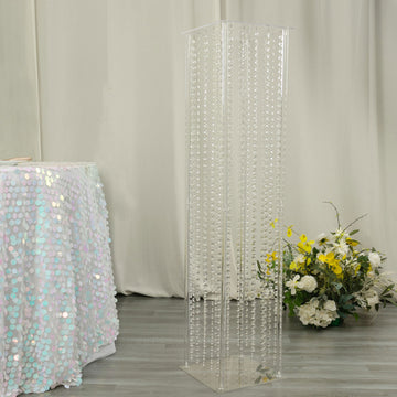 Add Elegance and Charm with the Clear Acrylic Flower Pedestal Vase
