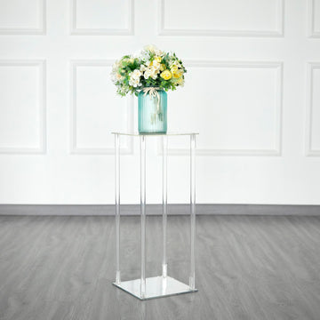 Add Glamour to Any Setting with the Clear Acrylic Flower Vase Pillar Column Stand