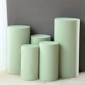 Create an Unforgettable Event with Sage Green Spandex Pedestal Stand Covers