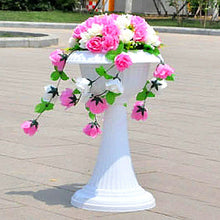4 Pack White Italian Inspired PVC Flower Plant Pillar Pedestal Stand 22 Inch