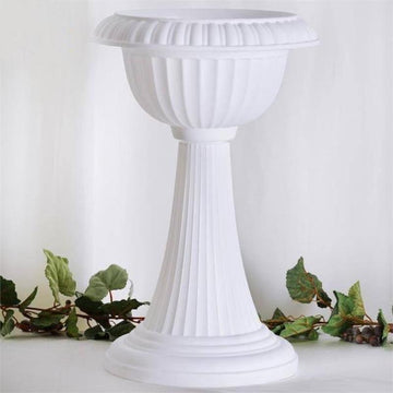 Classic White Italian Inspired Pedestal Stand for Event Decor
