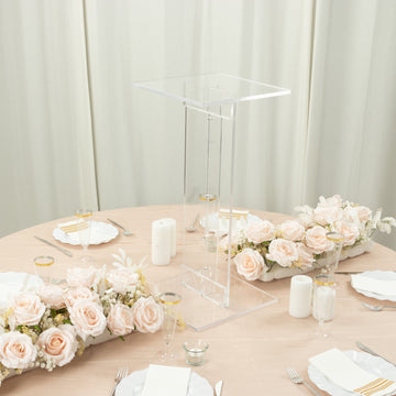 Enhance Your Wedding Decor with the Heavy Duty Acrylic Wedding Display Stand in Clear