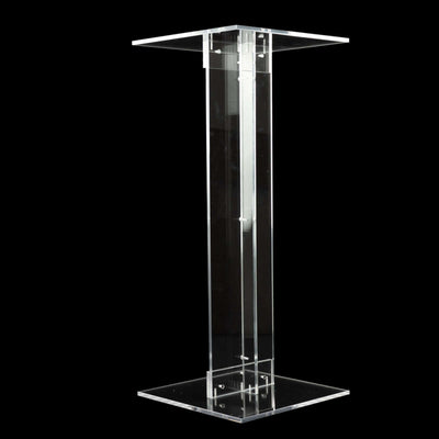 Acrylic display stand with a modern design, featuring a clear finish.