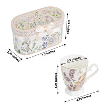 Blush Floral Design Bridal Shower Gift Set, 2 Pack Porcelain Coffee Mugs