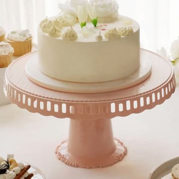 Decorative Blush Round Plastic Cupcake Stands
