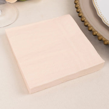 Blush Soft 2-Ply Paper Beverage Napkins - Add Elegance to Your Table
