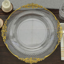 Hard Plastic Round Dinner Plates With Beaded Rim Style In Clear 10 Inches