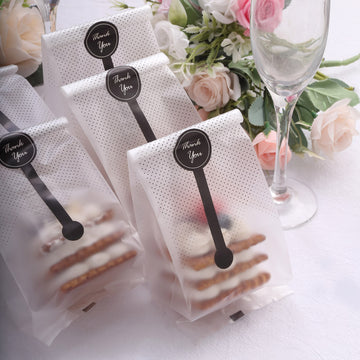 Convenient and Elegant Clear Black Dotted Goodie Gift Bags