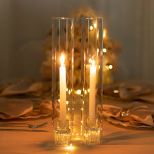 2 Pack Clear Glass Pillar Hurricane Candle Shades with 2.25inch Wide Open Ends - 14inch Tall