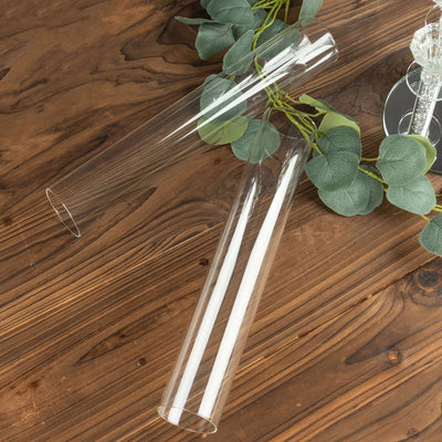 Clear glass candle holder with a tapered design