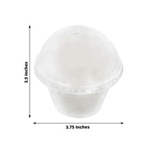 50 Pack Clear Dome Lid Plastic Dessert Parfait Cups, 7oz Disposable Pudding Ice Cream Fruit