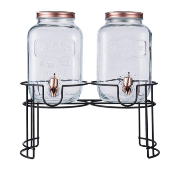 Stylish and Functional: Mason Jar Drink Dispenser with Spigot Included