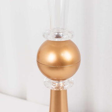 Transforming Events with Versatile Clear Gold Reversible Plastic Flower Vase